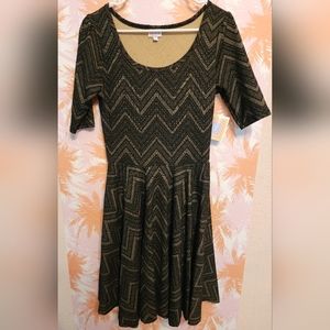 LuLaRoe Nicole Black and Nude Chevron